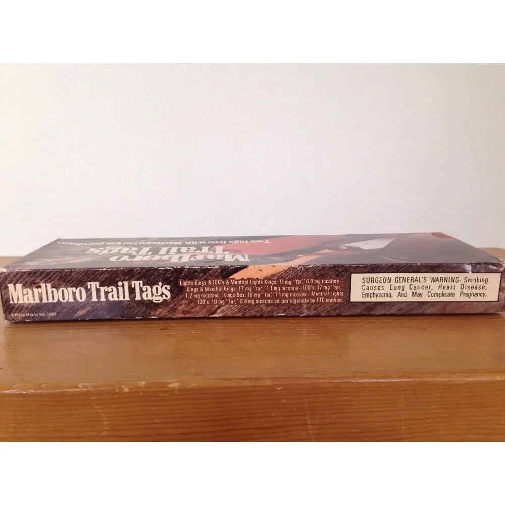 New NIB Vintage Pair of 80s 90s Marlboro Trail Leather Luggage Address Tags
